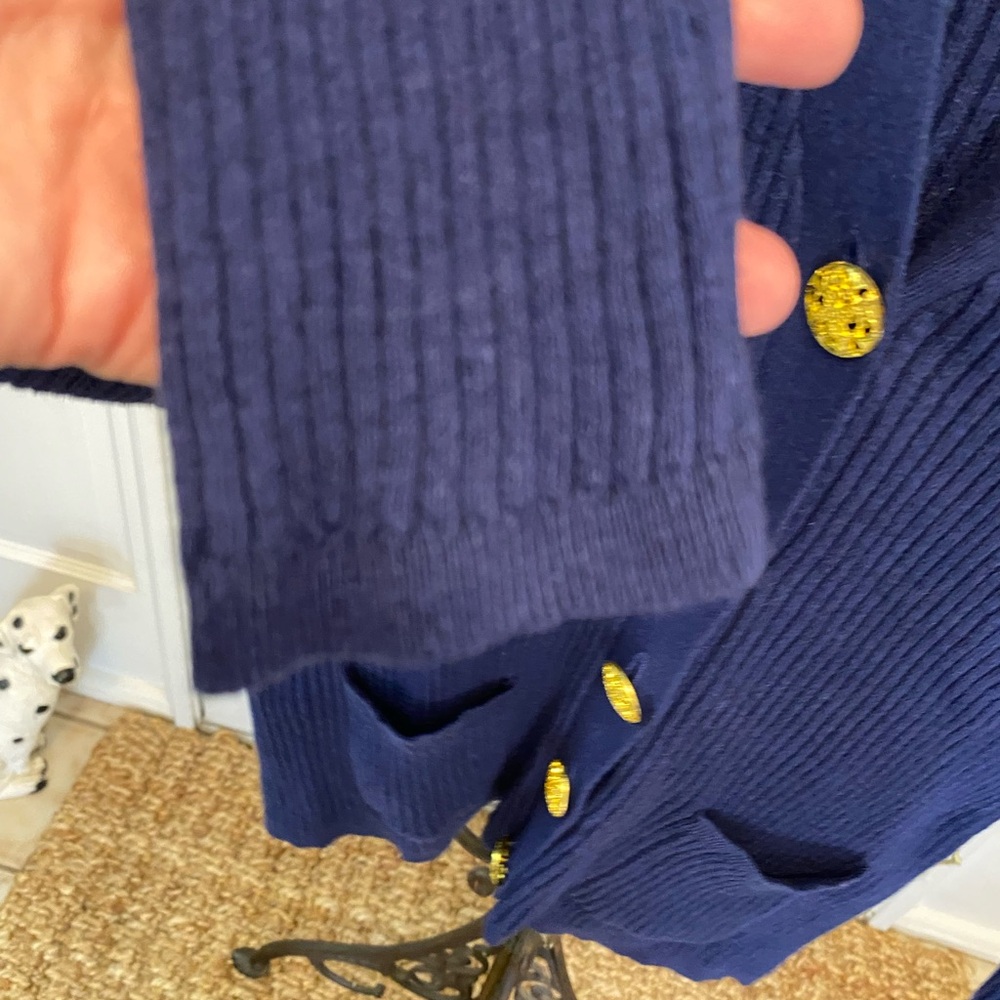 Soft Surroundings Ribbed Knit Cardigan Sweater Button Down L - Picture 6 of 9